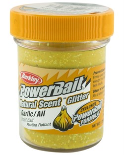 Berkley PowerBait Glitter Natural Garlic - Sunshine yellow