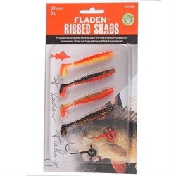 Fladen Jiggsortering Ribbed Shad 8 gr- 8 cm