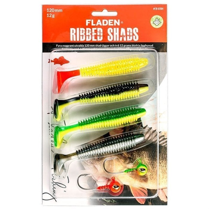 Fladen Ribbed Shad-paket 12 cm/12 g