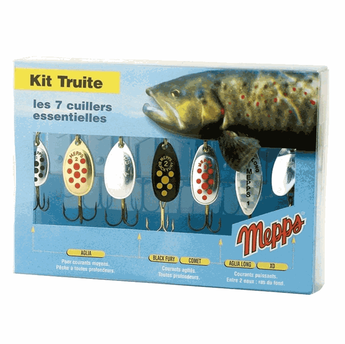 MEPPS SPINNER SET TROUT KIT - 7 st spinner